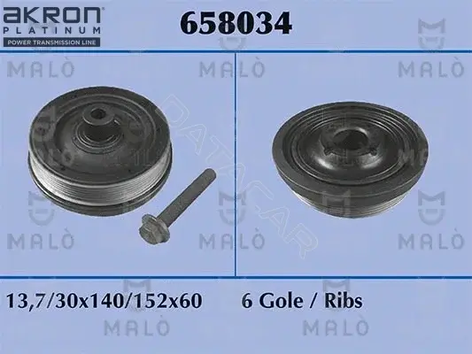 Шкив коленвала MALO 658034