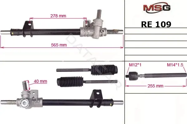 Рулевая рейка MSG RE109