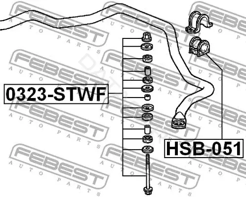 Втулки стабилизатора FEBEST HSB-051