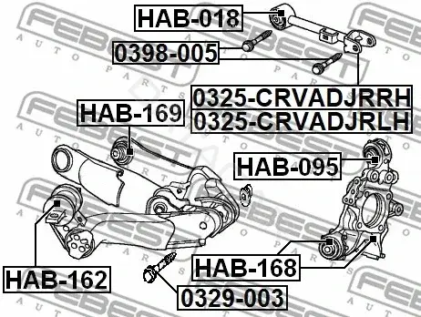 Болт подвески FEBEST 0398-005