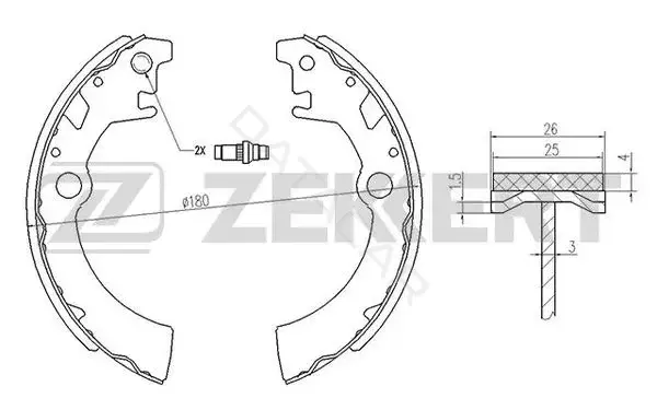 Барабанные колодки ZEKKERT BK-4102