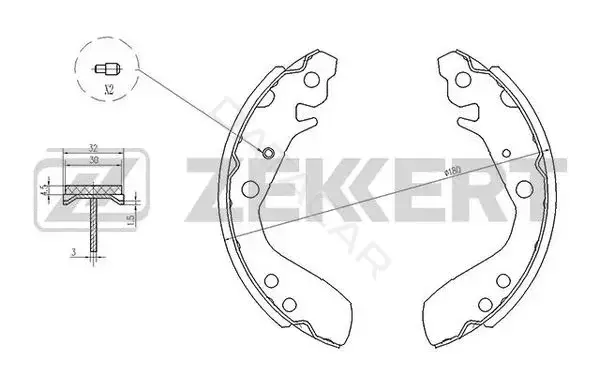 Барабанные колодки ZEKKERT BK-4108