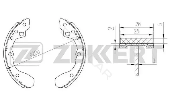 Барабанные колодки ZEKKERT BK-4128
