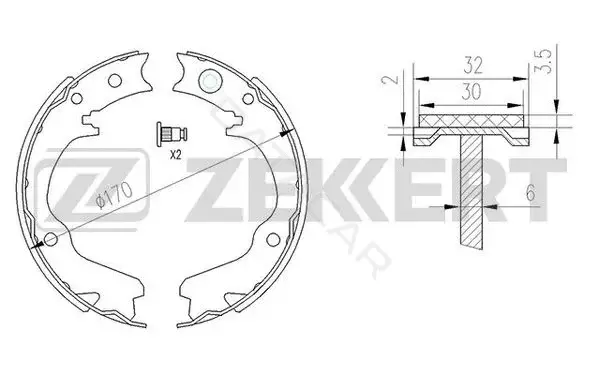 Барабанные колодки ZEKKERT BK-4134
