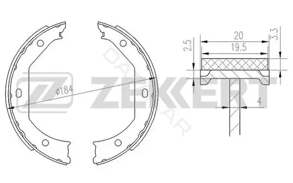 Барабанные колодки ZEKKERT BK-4136