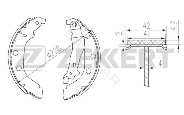 Барабанные колодки ZEKKERT BK-4138