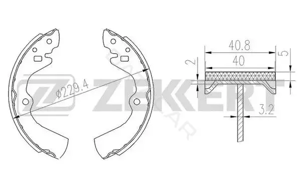 Барабанные колодки ZEKKERT BK-4141