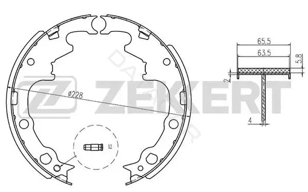 Барабанные колодки ZEKKERT BK-4148