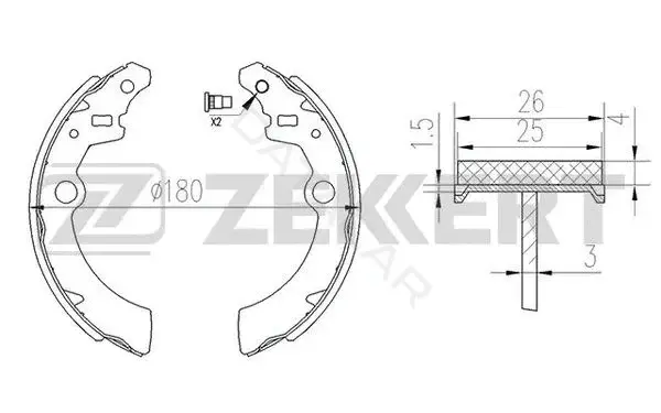 Барабанные колодки ZEKKERT BK-4152