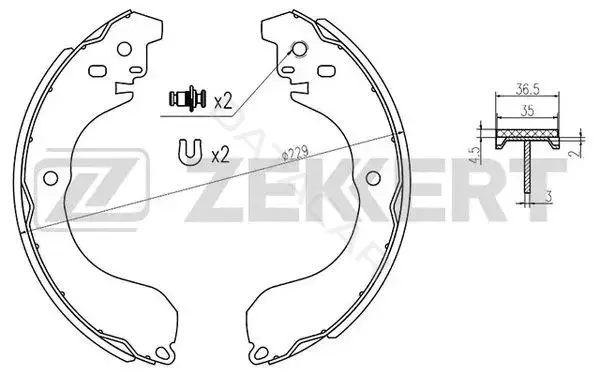 Барабанные колодки ZEKKERT BK-4179