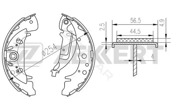 Барабанные колодки ZEKKERT BK-4187
