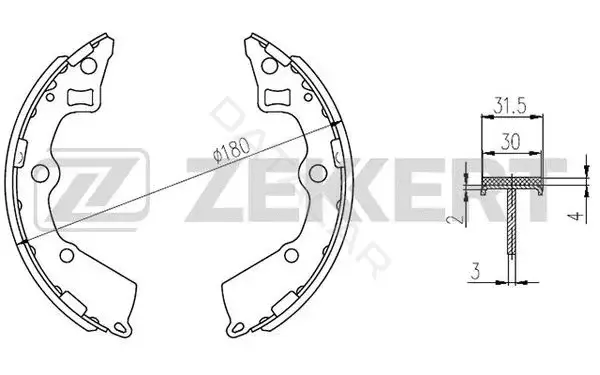Барабанные колодки ZEKKERT BK-4258