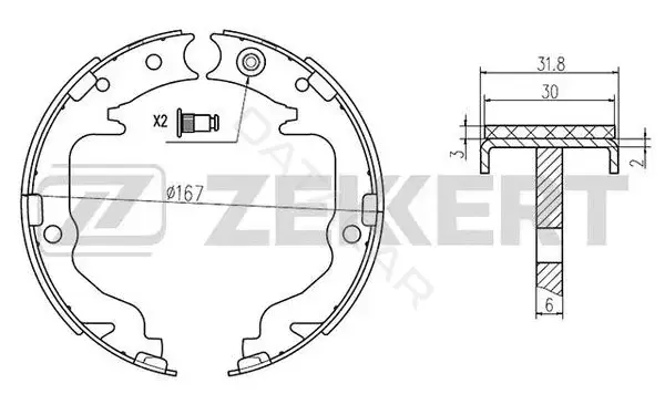 Барабанные колодки ZEKKERT BK-4438