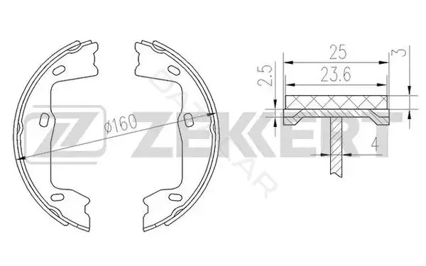 Барабанные колодки ZEKKERT BK-4449