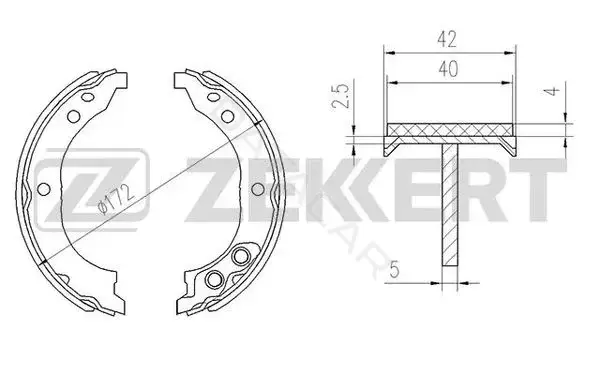 Барабанные колодки ZEKKERT BK-4453