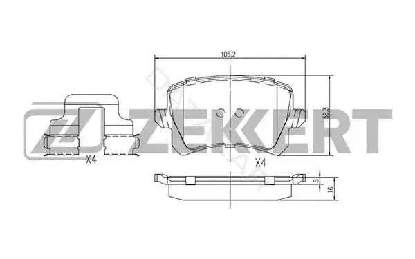 Тормозные колодки ZEKKERT BS-1168