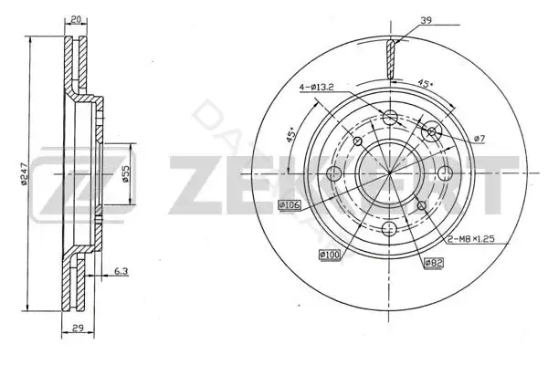 Тормозные диски ZEKKERT BS-5415