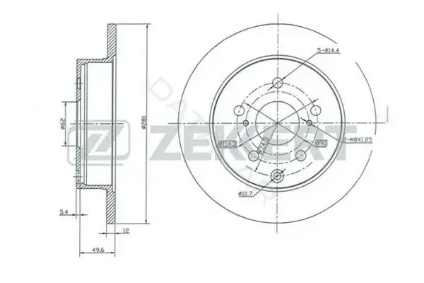 Тормозные диски ZEKKERT BS-5422