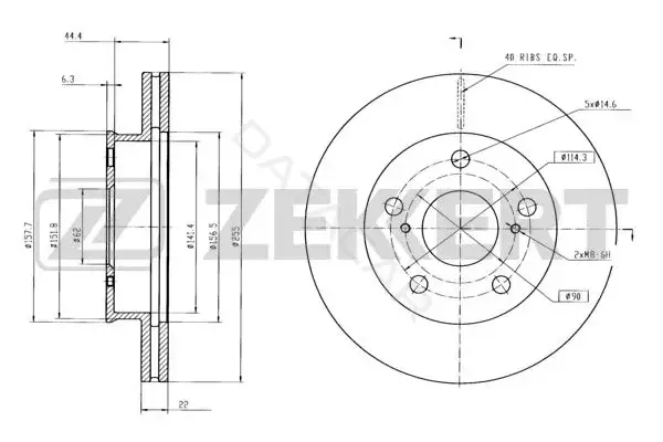 Тормозные диски ZEKKERT BS-5464