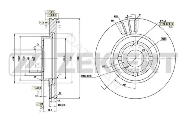 Тормозные диски ZEKKERT BS-5507