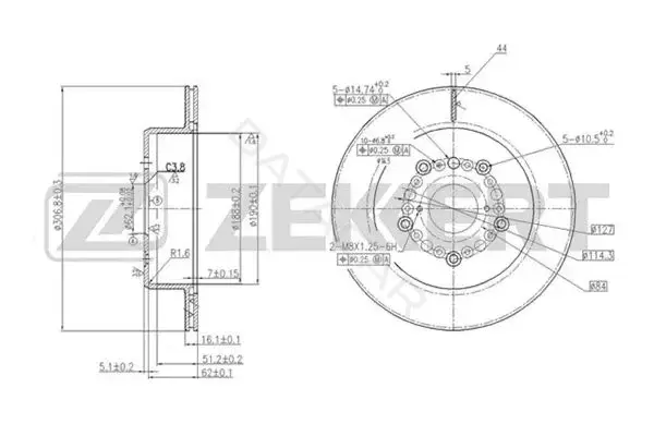 Тормозные диски ZEKKERT BS-5738