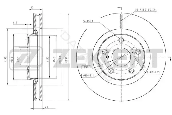 Тормозные диски ZEKKERT BS-5430B