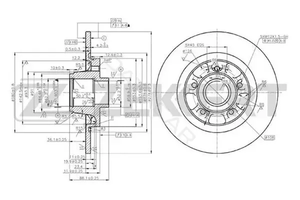 Тормозные диски ZEKKERT BS-5869