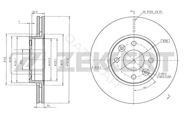 Тормозные диски ZEKKERT BS-6115
