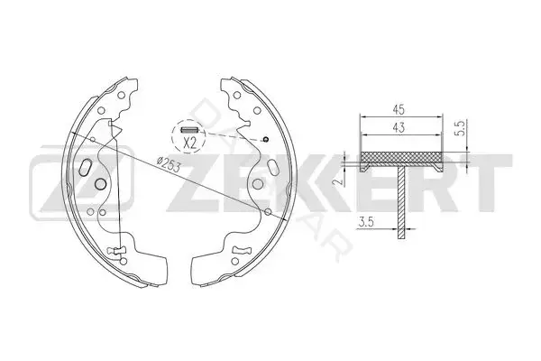 Барабанные колодки ZEKKERT BK-4062