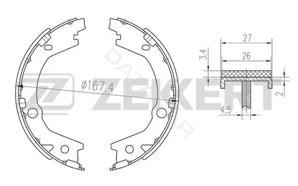 Барабанные колодки ZEKKERT BK-4265
