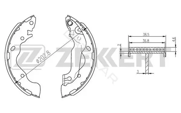 Барабанные колодки ZEKKERT BK-4296