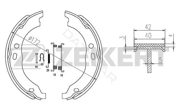 Барабанные колодки ZEKKERT BK-4306