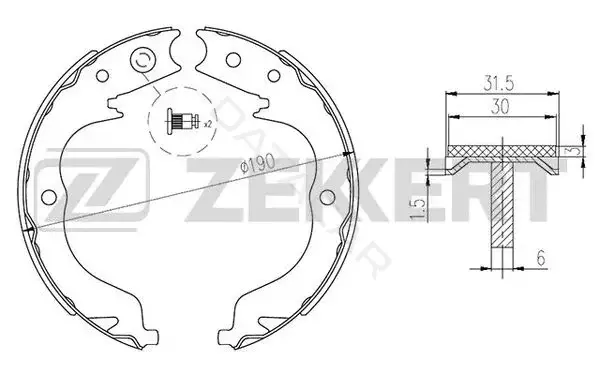 Барабанные колодки ZEKKERT BK-4307