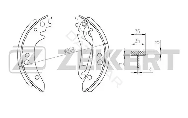 Барабанные колодки ZEKKERT BK-4314