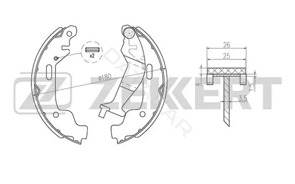 Барабанные колодки ZEKKERT BK-4316