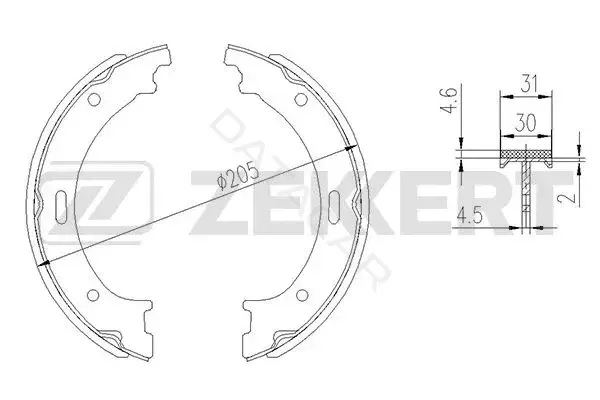Барабанные колодки ZEKKERT BK-4343