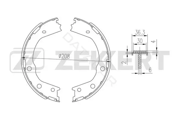 Барабанные колодки ZEKKERT BK-4352