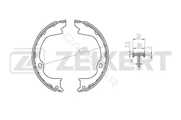 Барабанные колодки ZEKKERT BK-4360