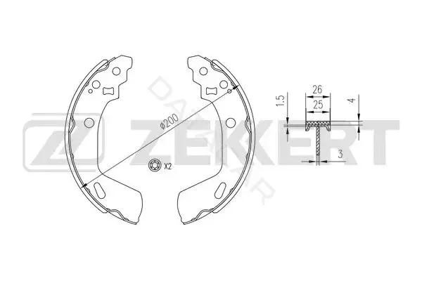 Барабанные колодки ZEKKERT BK-4367