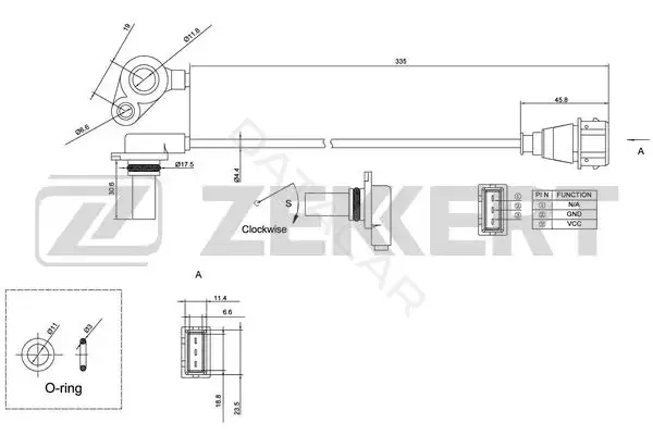 Датчик давления воздуха ZEKKERT SE-4005