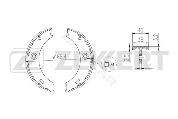 Барабанные колодки ZEKKERT BK-4016