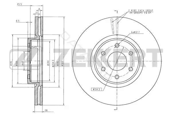 Тормозные диски ZEKKERT BS-6566
