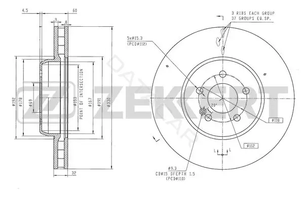 Тормозные диски ZEKKERT BS-6616