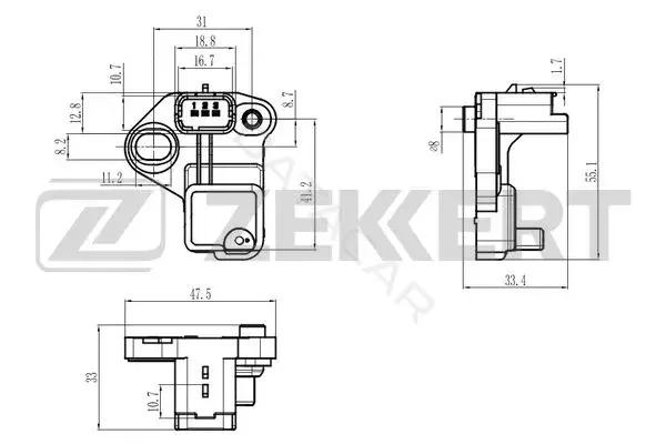 Датчик давления воздуха ZEKKERT SE-4107