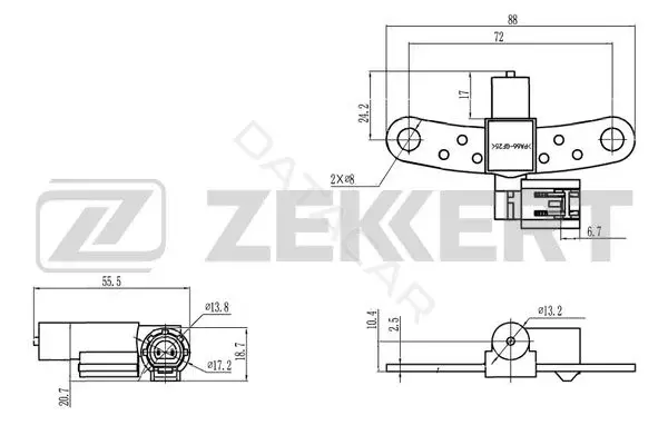 Датчик давления воздуха ZEKKERT SE-4122