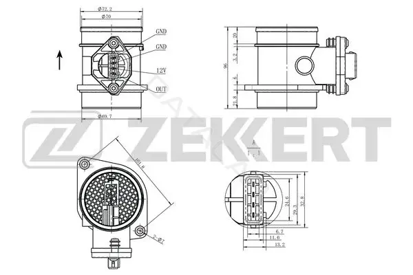 Датчик давления воздуха ZEKKERT SE-1060