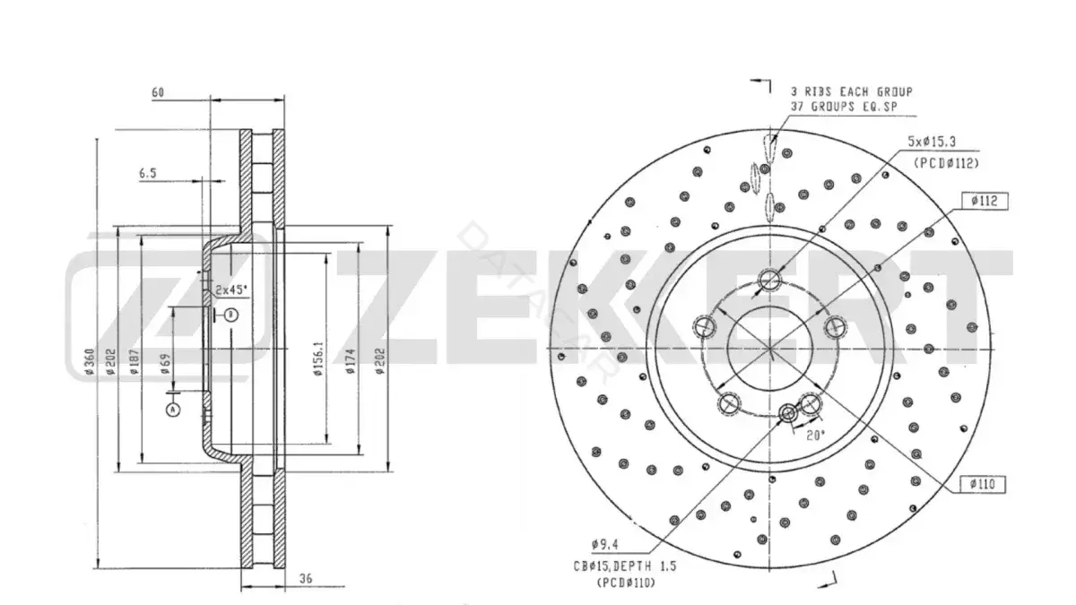 Тормозные диски ZEKKERT BS-6644B