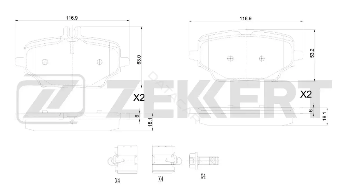 Тормозные колодки ZEKKERT BS-1416