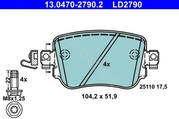 Тормозные колодки ATE 13.0470-2790.2