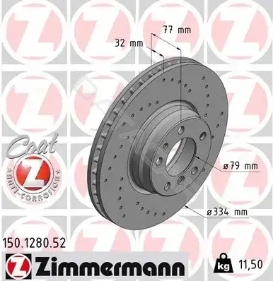 Тормозные диски ZIMMERMANN 150.1280.52
